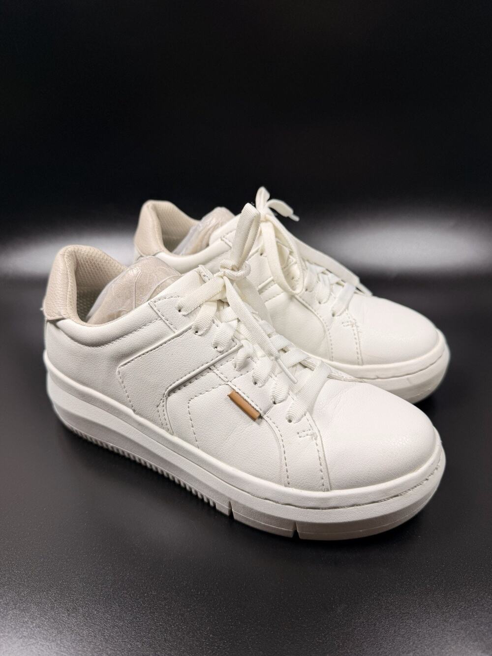 Dr. Scholl's Sadie Women's Sneakers White Lace Up Platform 2" Sustainable Size 6